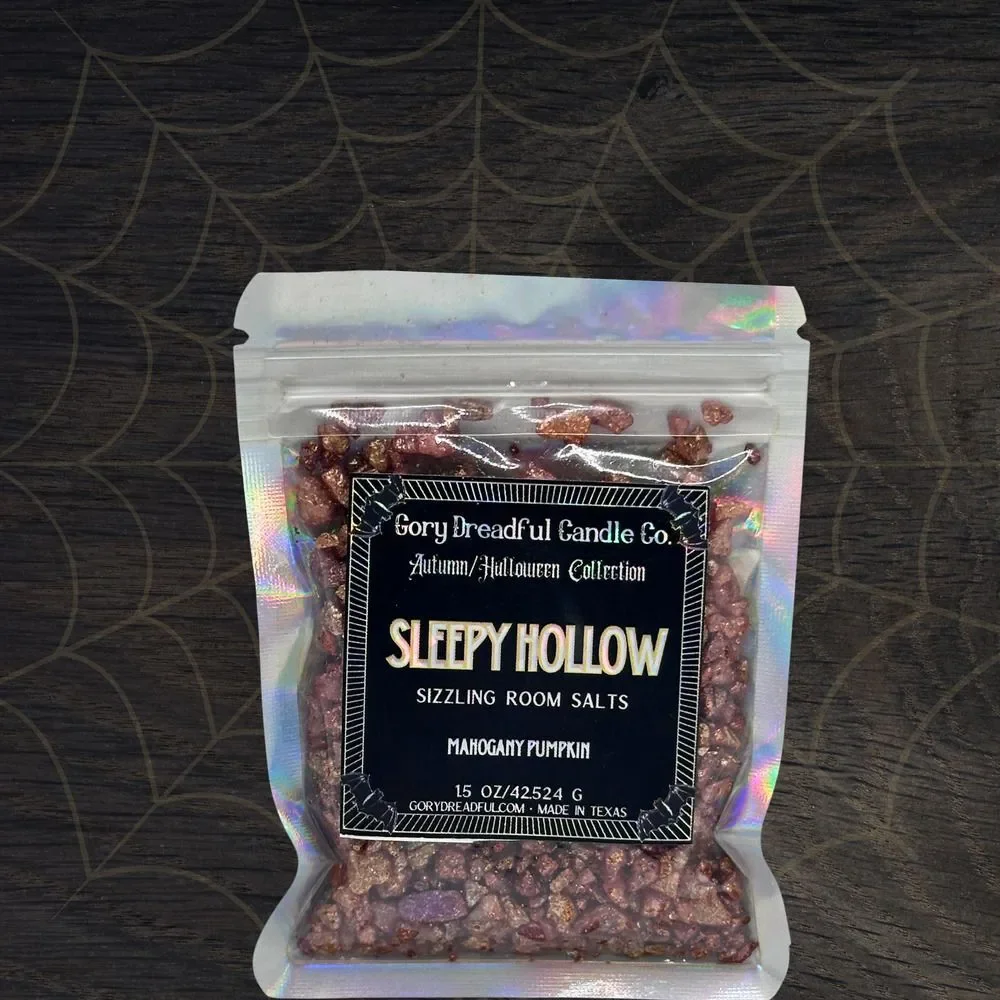 Sleepy Hollow Sizzling Room Salt Crystal Potpourri: Mahogany Pumpkin Scent- Mini